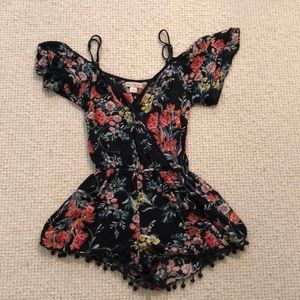 Band of Gypsies black floral romper